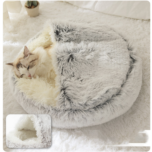 2-in-1 Plush Pet Bed – Warm & Cozy for Dogs & Cats
