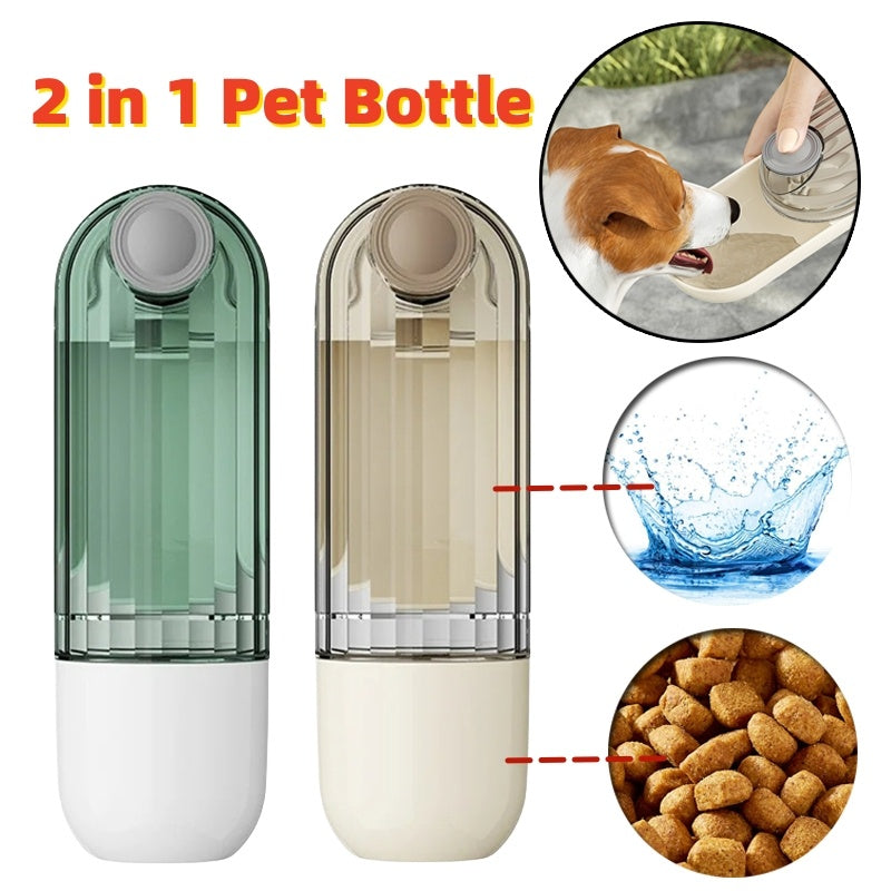 2-in-1 Pet Water & Food Cup – Green