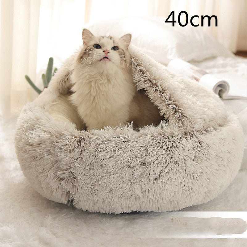 2-in-1 Plush Pet Bed – Warm & Cozy for Dogs & Cats