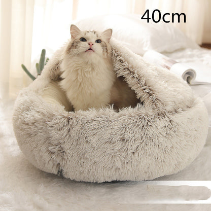 2-in-1 Plush Pet Bed – Warm & Cozy for Dogs & Cats