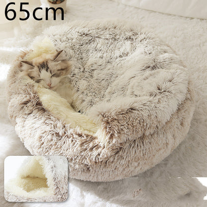 2-in-1 Plush Pet Bed – Warm & Cozy for Dogs & Cats