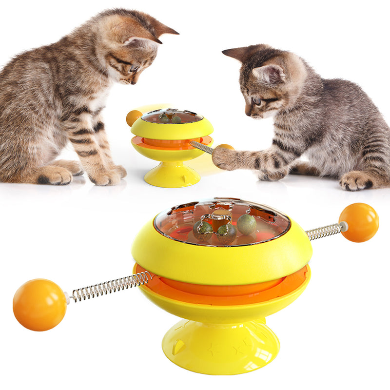 Spinning Cat Toy with Catnip – Interactive Training Toy 