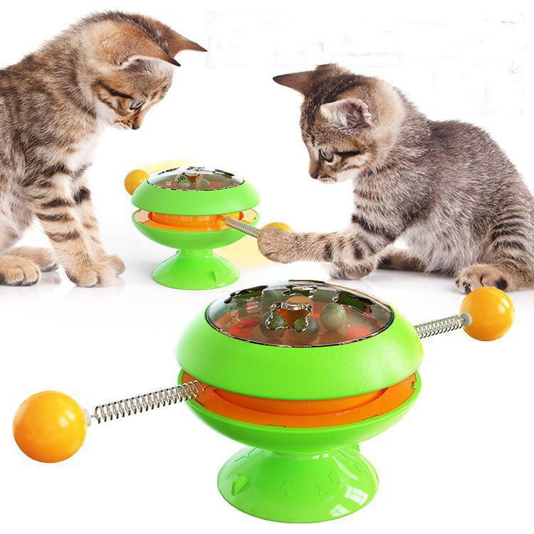 Spinning Cat Toy with Catnip – Interactive Training Toy 