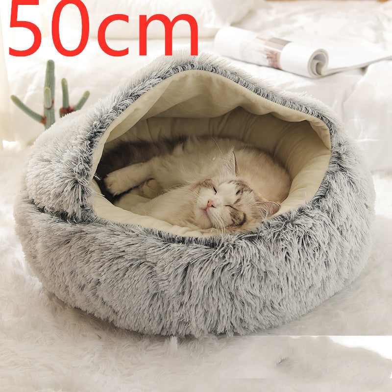 2-in-1 Plush Pet Bed – Warm & Cozy for Dogs & Cats