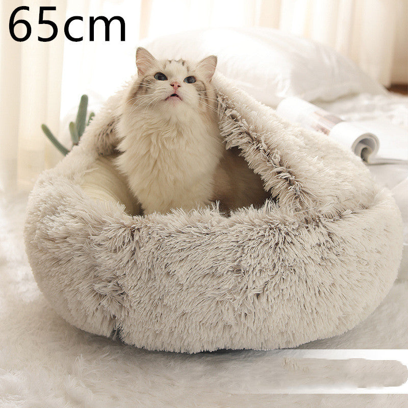 2-in-1 Plush Pet Bed – Warm & Cozy for Dogs & Cats
