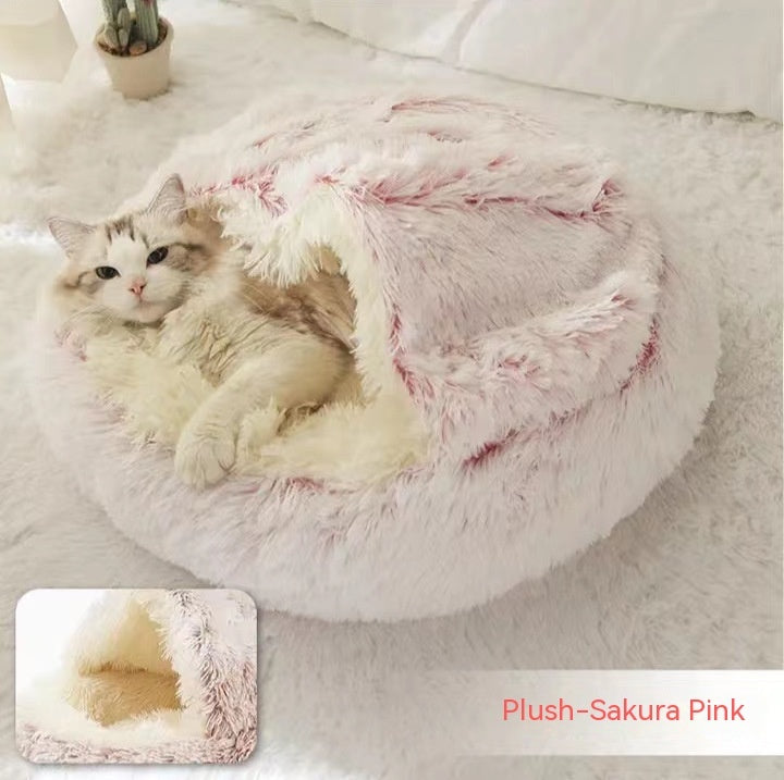 2-in-1 Plush Pet Bed – Warm & Cozy for Dogs & Cats
