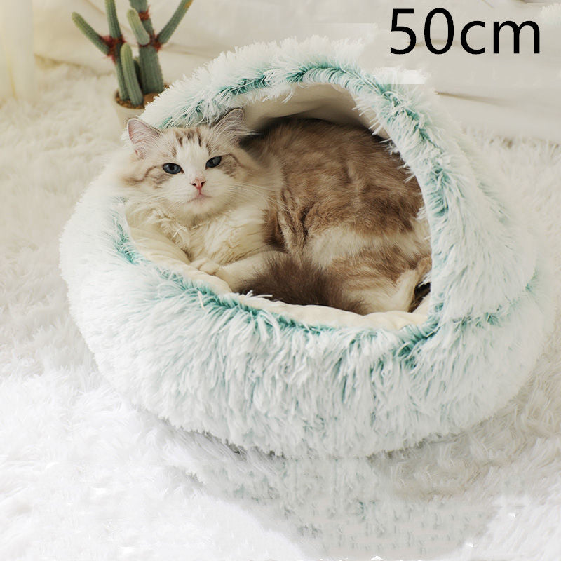 2-in-1 Plush Pet Bed – Warm & Cozy for Dogs & Cats