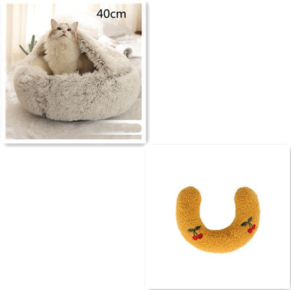 2-in-1 Plush Pet Bed – Warm & Cozy for Dogs & Cats