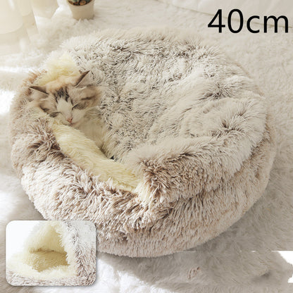 2-in-1 Plush Pet Bed – Warm & Cozy for Dogs & Cats