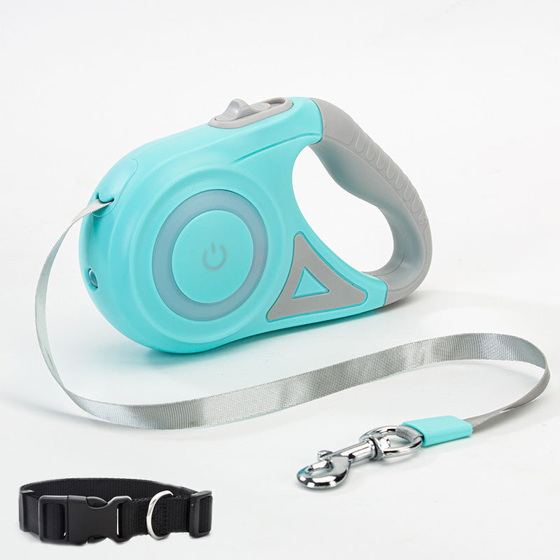 Retractable Leash with Collar and Built-in Light