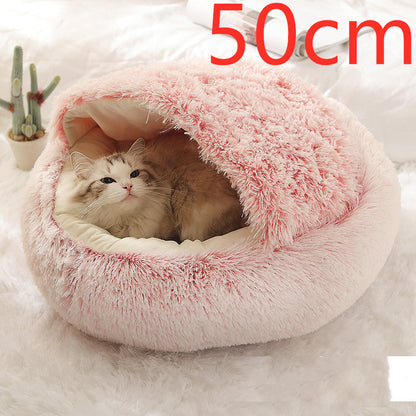 2-in-1 Plush Pet Bed – Warm & Cozy for Dogs & Cats