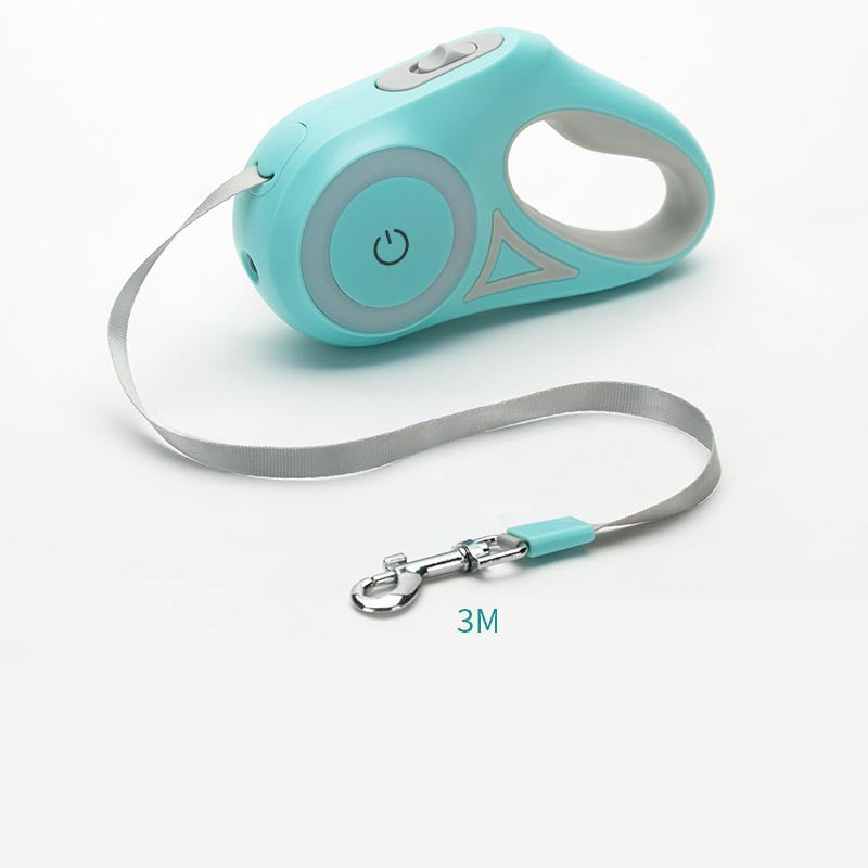 Retractable Leash with Collar and Built-in Light