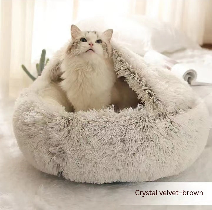 2-in-1 Plush Pet Bed – Warm &amp; Cozy for Dogs &amp; Cats