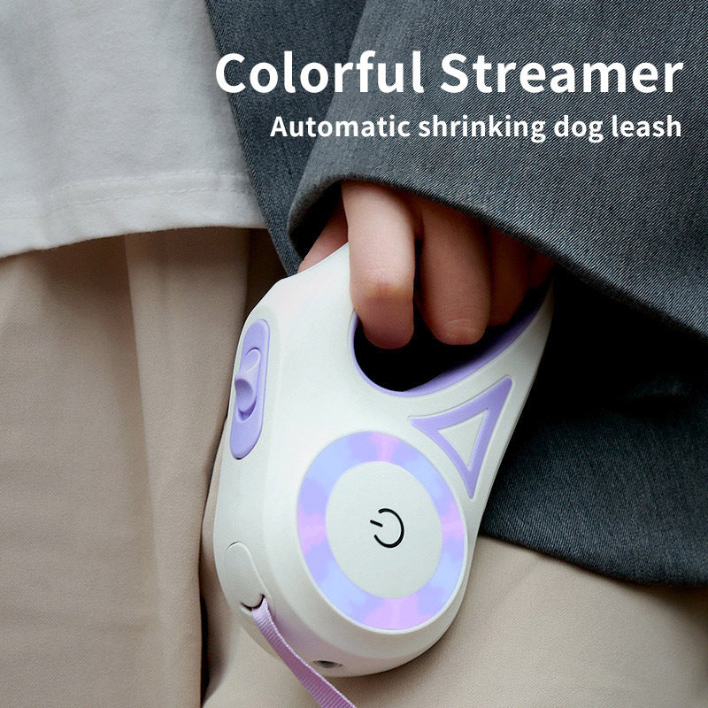 Safe &amp; Stylish Retractable Leash with Collar and Built-in Light