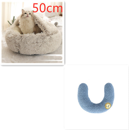 2-in-1 Plush Pet Bed – Warm & Cozy for Dogs & Cats