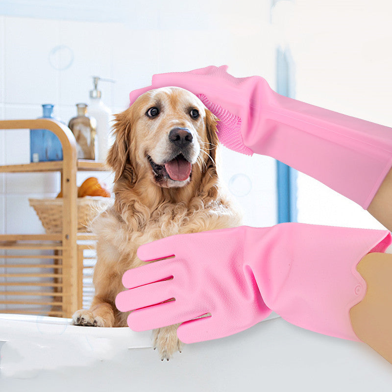 Pet Hair Remover Gloves – Soft Brush, Happy Fur