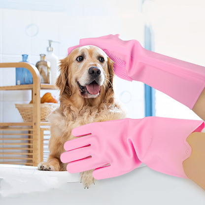 Pet Hair Remover Gloves – Soft Brush, Happy Fur