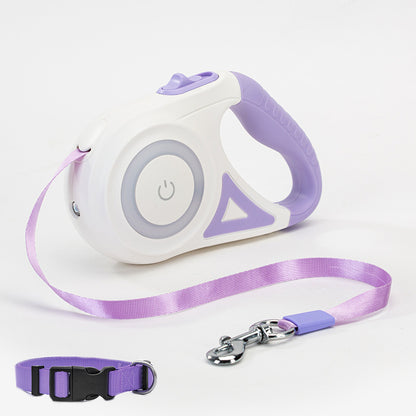 Retractable Leash with Collar and Built-in Light