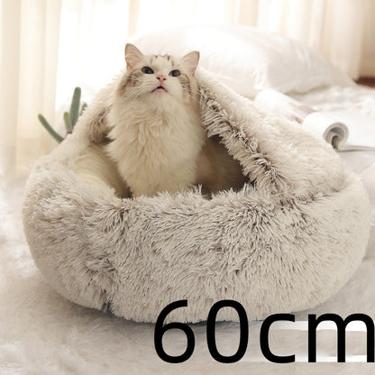 2-in-1 Plush Pet Bed – Warm & Cozy for Dogs & Cats