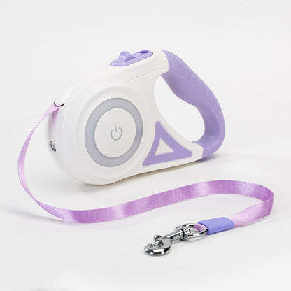 Retractable Leash with Collar and Built-in Light