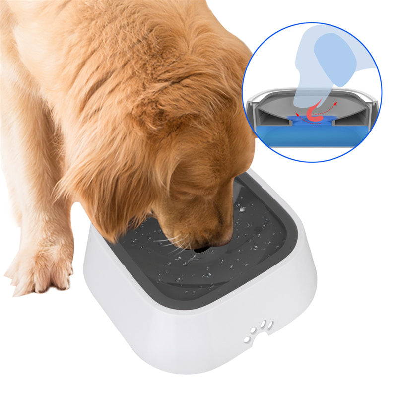 1.5L Pet Drinking Bowl – Anti-Overflow &amp; Slow Water Dispenser