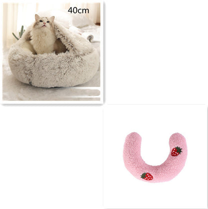 2-in-1 Plush Pet Bed – Warm & Cozy for Dogs & Cats